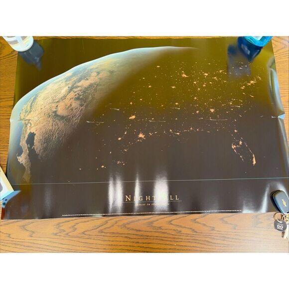 1997 Nightfall Sunset in the Rockies Poster - Simulated Science Astronomy - Picture 1 of 14